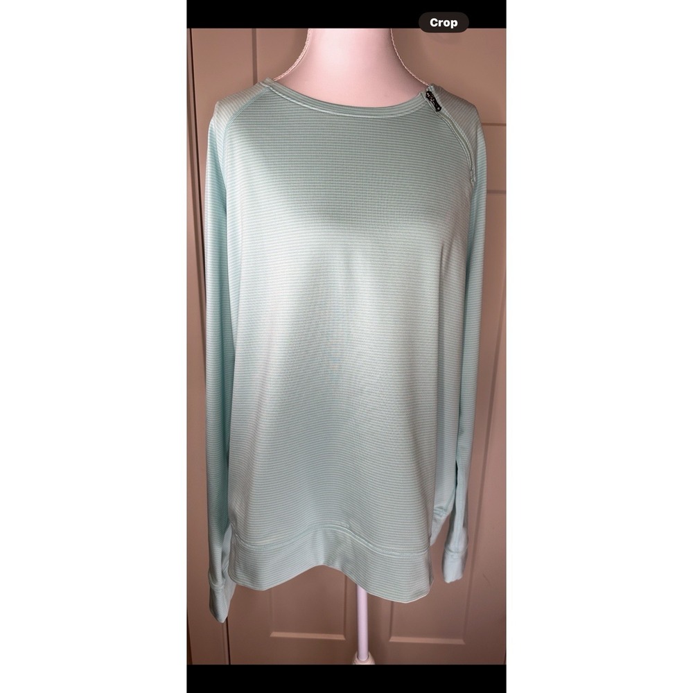 Under Armour Women's‎ L Mint Micro Stripe Pullover Asymmetrical  Zip Top 1264086